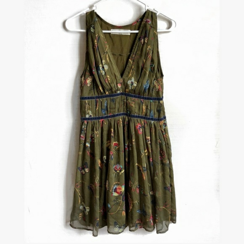Abercrombie & Fitch Olive Green Butterfly Dress